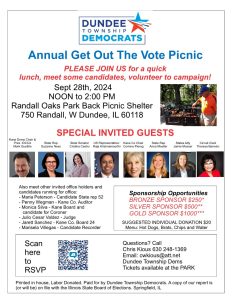 Annual Get Out The Vote Picnic | Dundee Township Democrats @ Randall Oaks Park Back Picnic Shelter