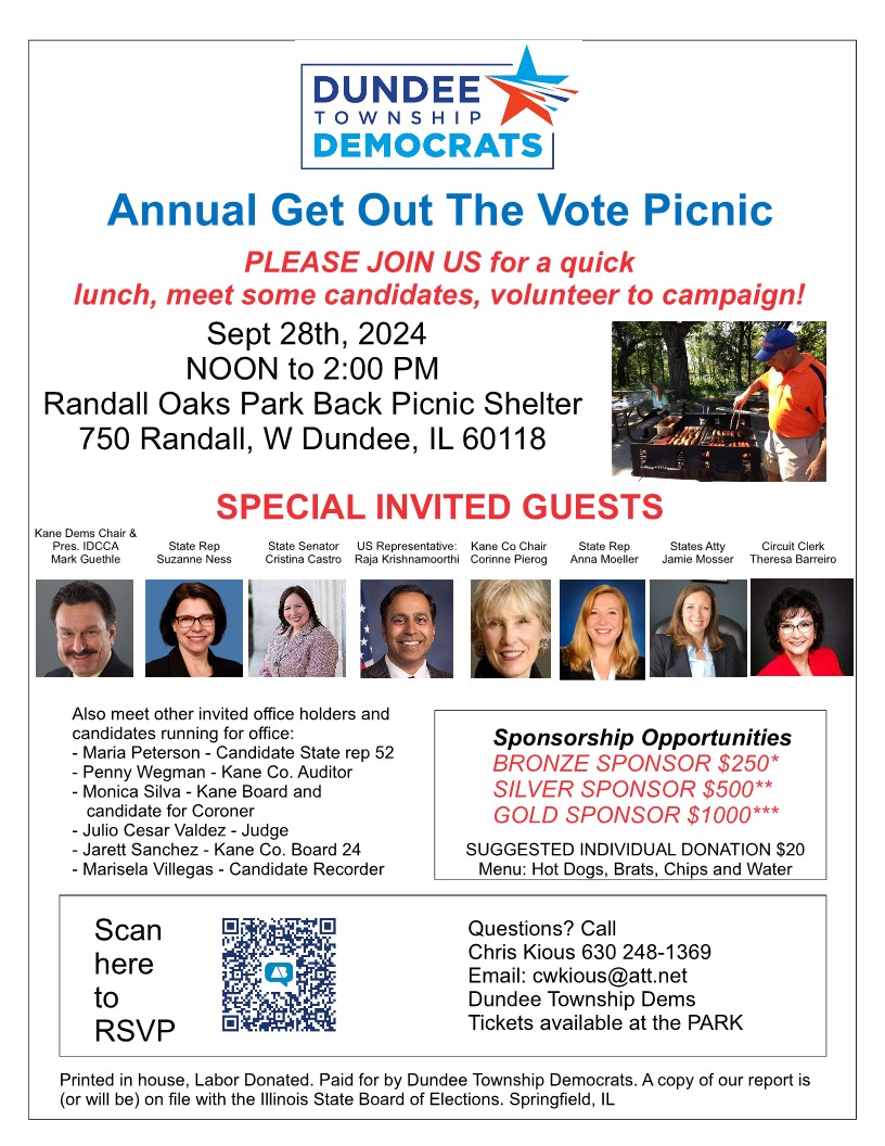 dundee dems annual gotv picnic 2nd flyer 9 28 24 1