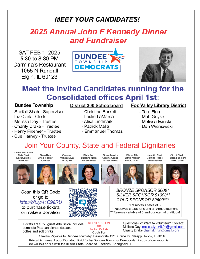 dundee township democrats 2025 kennedy dinner