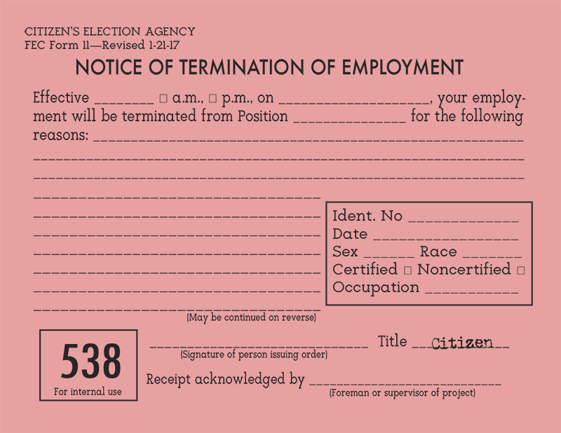 pink slip sample